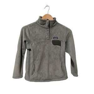 Patagonia Kids Gray Half Zip Pocket Medium Size 10 Fleece Warm